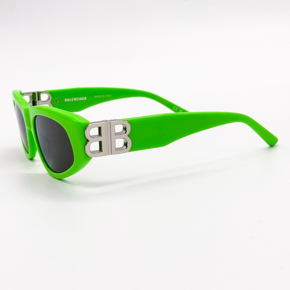 NEW BALENCIAGA BB0095S 009 OVAL GREEN GREY WOMEN SUNGLASSES BALENCIAGA - Picture 9 of 15